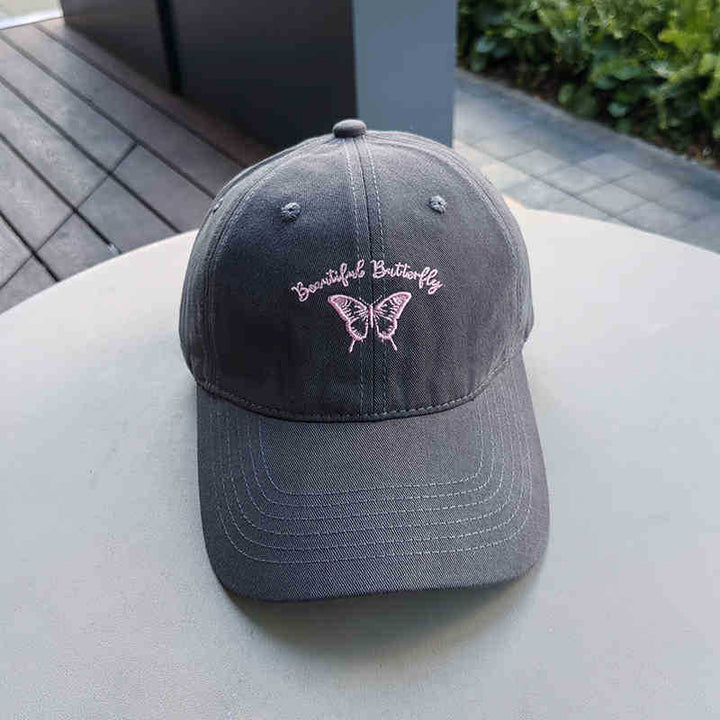 Women's Embroidered Butterfly Cap Bowlift