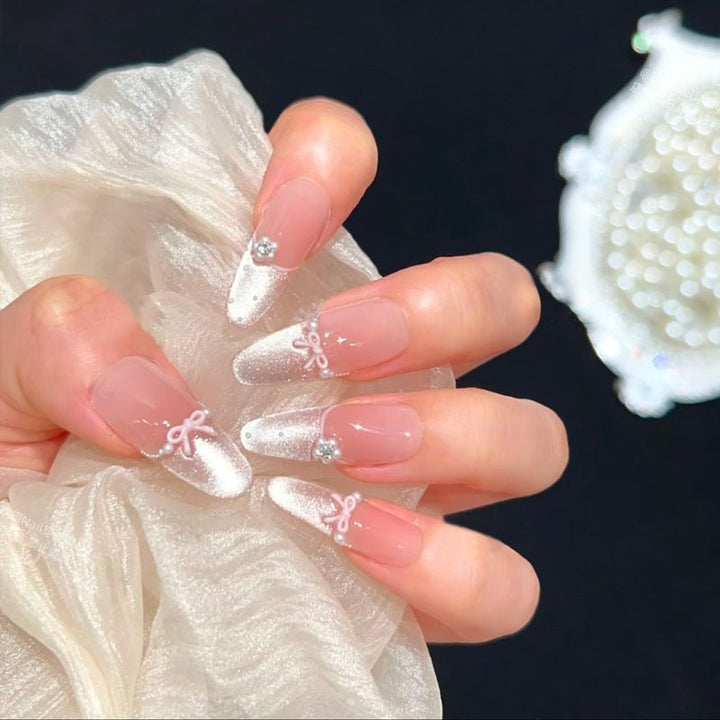 3D Embellished Press-On Nail Art Set Bowlift