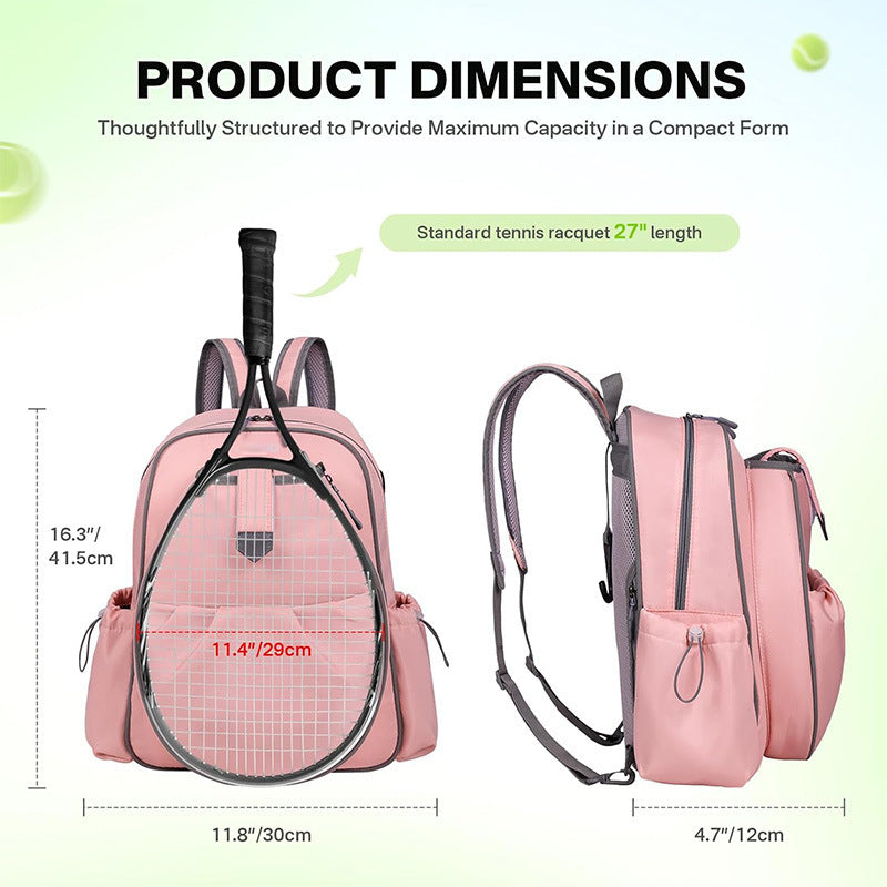 Sporty backpack for tennis with integrated shoe compartment and practical pockets Bowlift