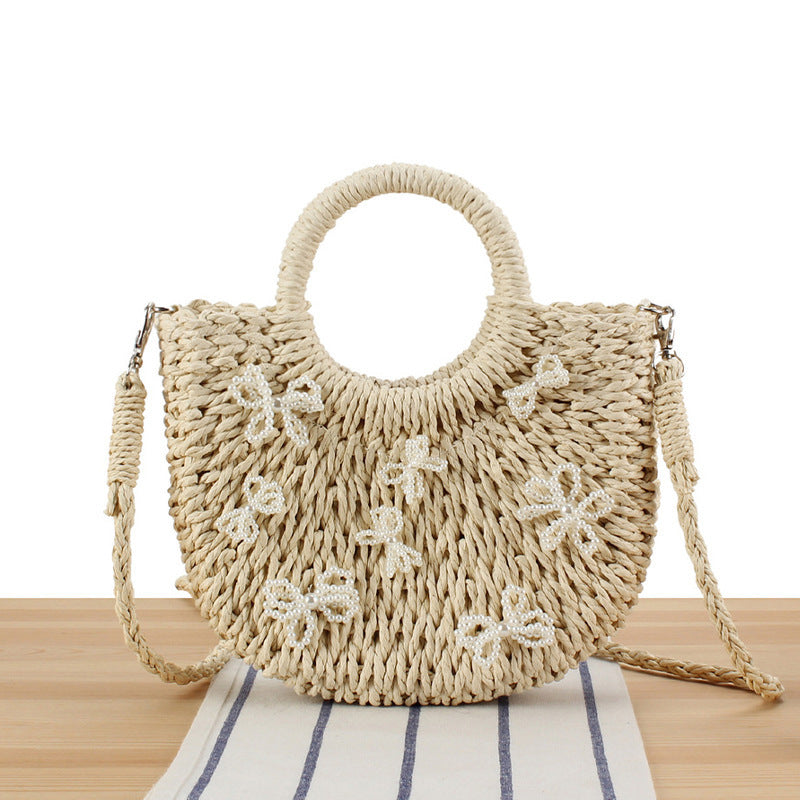 Basket bag with floral designs Bowlift