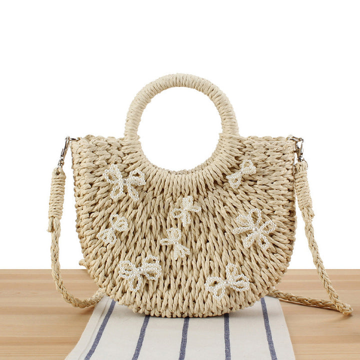 Basket bag with floral designs Bowlift