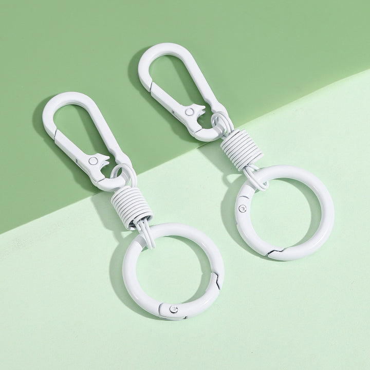 Durable silicone-coated carabiner keyring set with retractable coil Bowlift