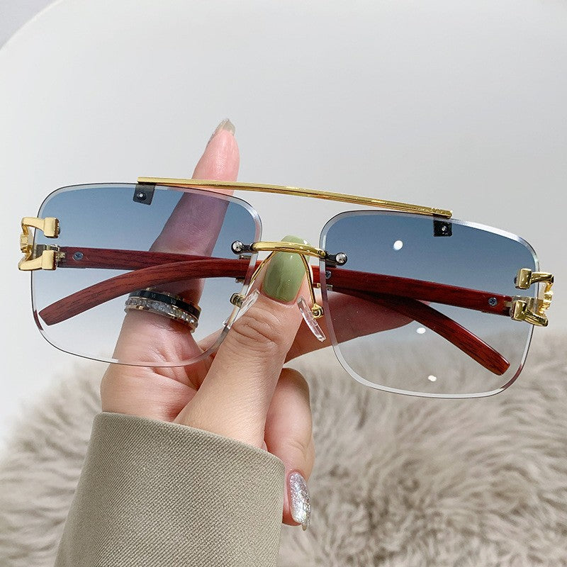Women's Luxury Sunglasses with Wood and Metal Combination Bowlift