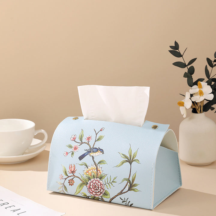 Artistic Floral Tissue Box Cover Bowlift
