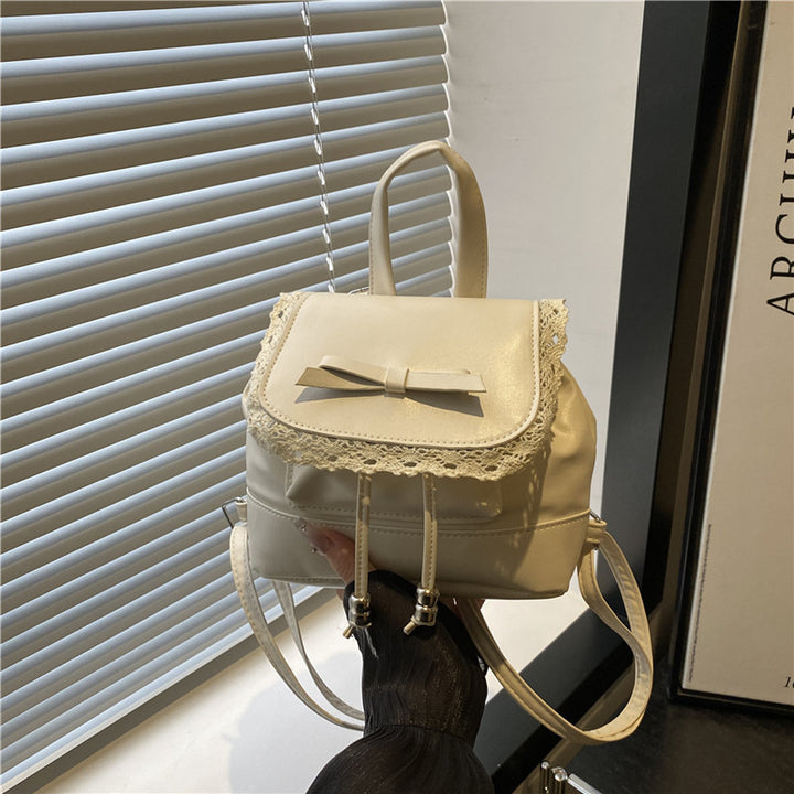 Cute Lace-Trimmed Mini Backpack Bowlift