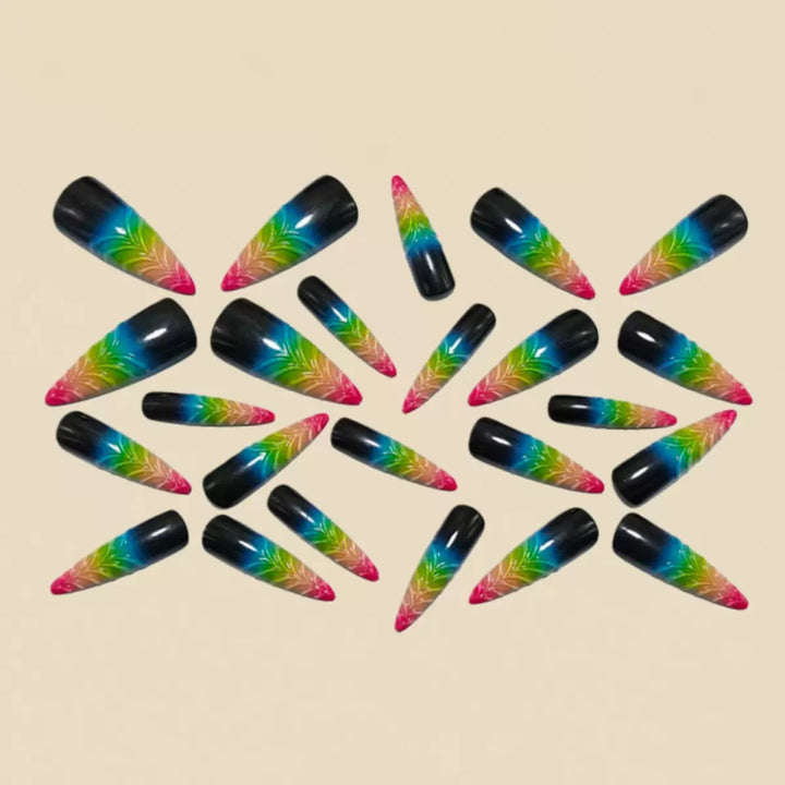 Artistic Leaf-Shaped Nail Extensions Bowlift