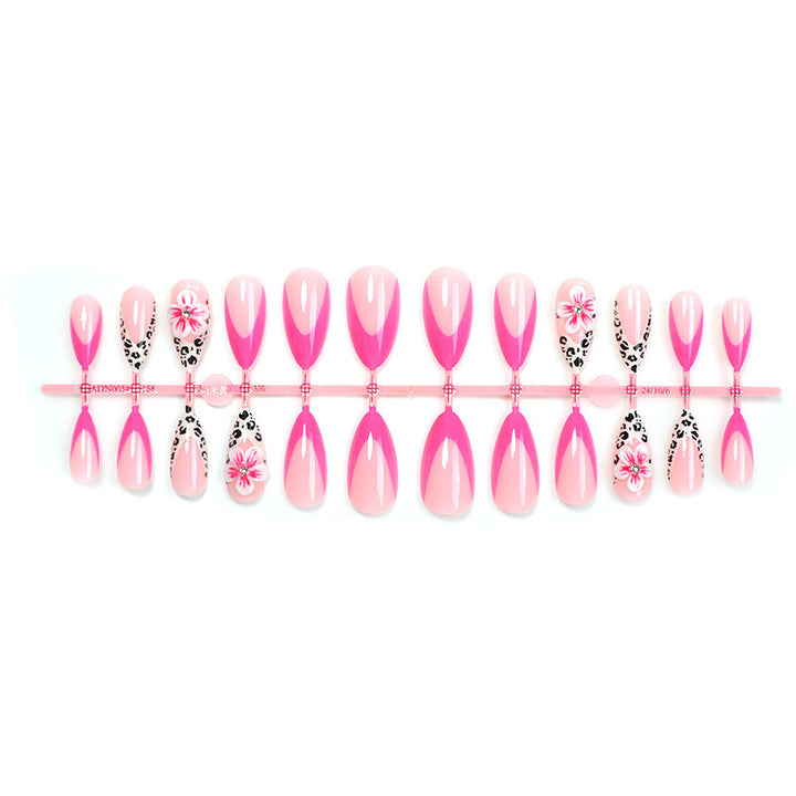 Creative nail art set with floral leopard design Bowlift