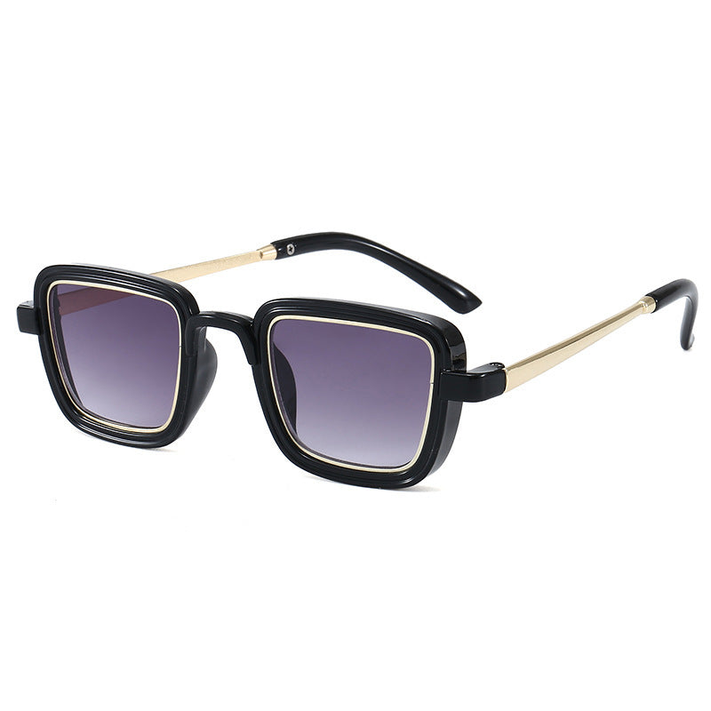 Women's square sunglasses with transparent frame and gold accents Bowlift
