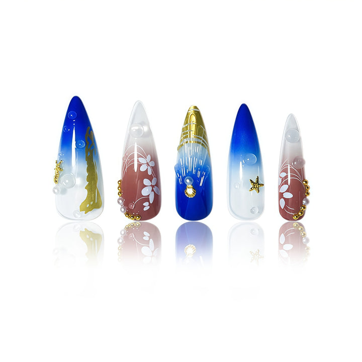 Artistic Long Stiletto Nail Extensions Bowlift