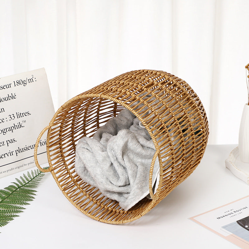 Large Handwoven Storage Basket Bowlift
