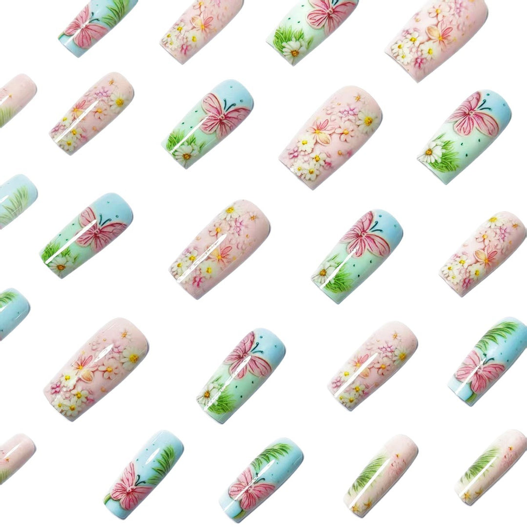 3D Floral Butterfly Nail Art Bowlift