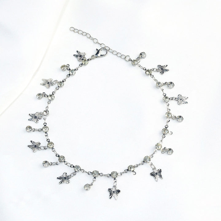 Elegant Crystal Chain Anklet Bowlift