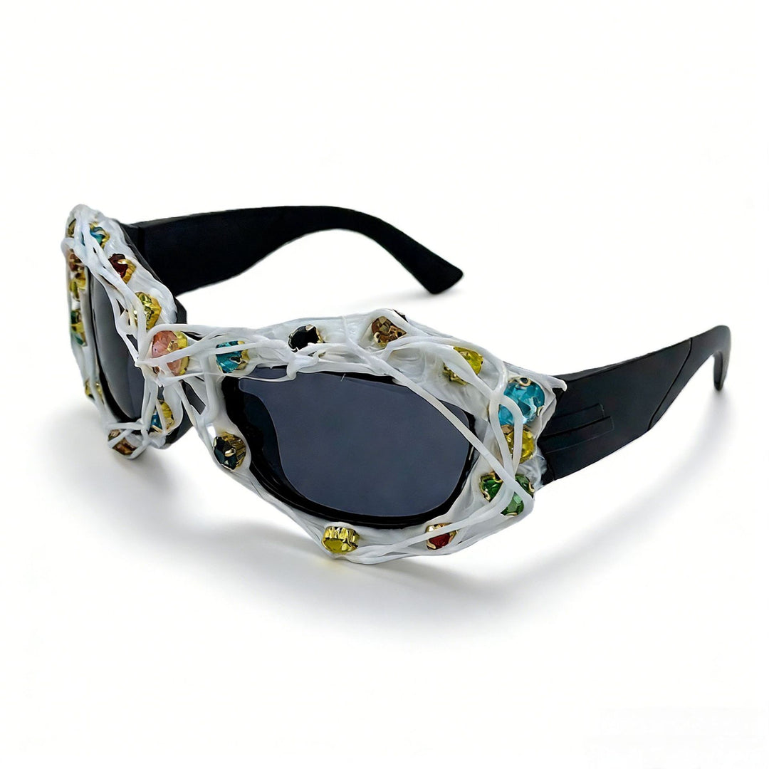Ladies striking designer sunglasses with rhinestone applications Bowlift