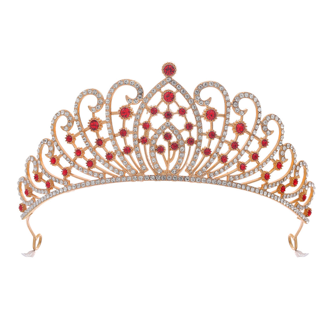 Ladies Elegant Rhinestone Tiara with Floral Details Bowlift