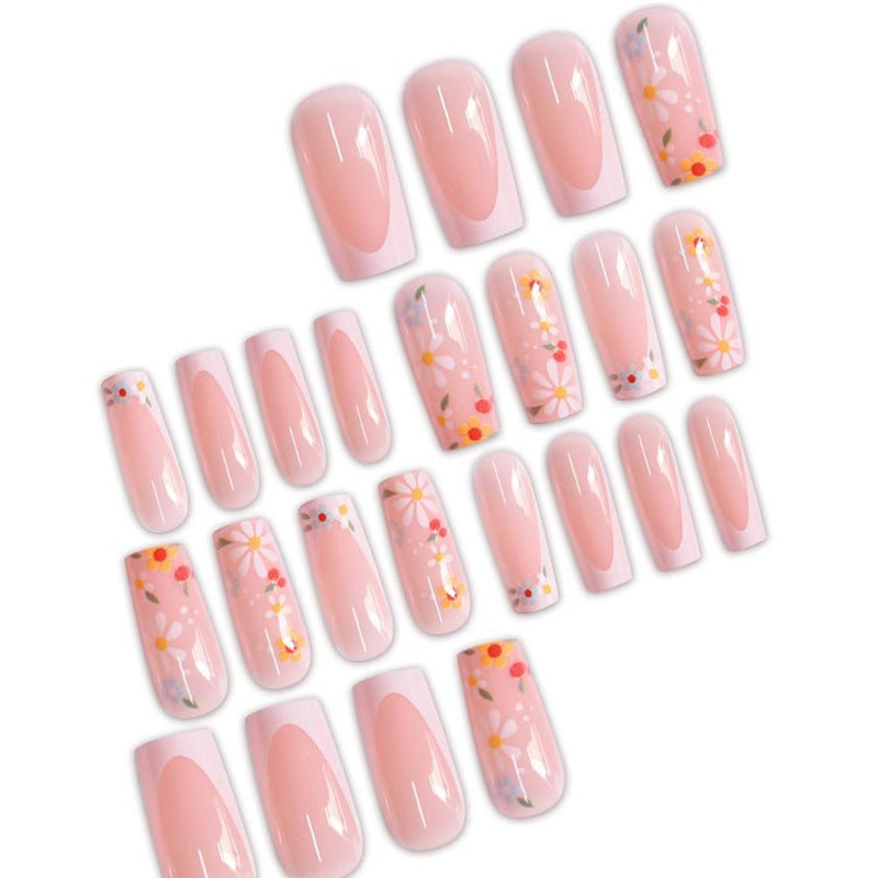 Floral Acrylic Nail Art Bowlift