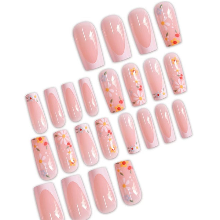 Floral Acrylic Nail Art Bowlift