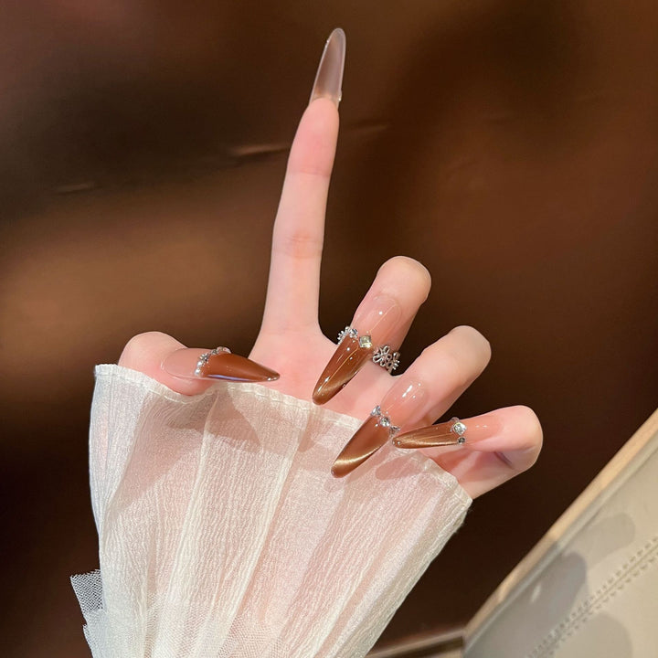 Glamorous Long Stiletto Press-On Nail Extensions Bowlift 1787316087