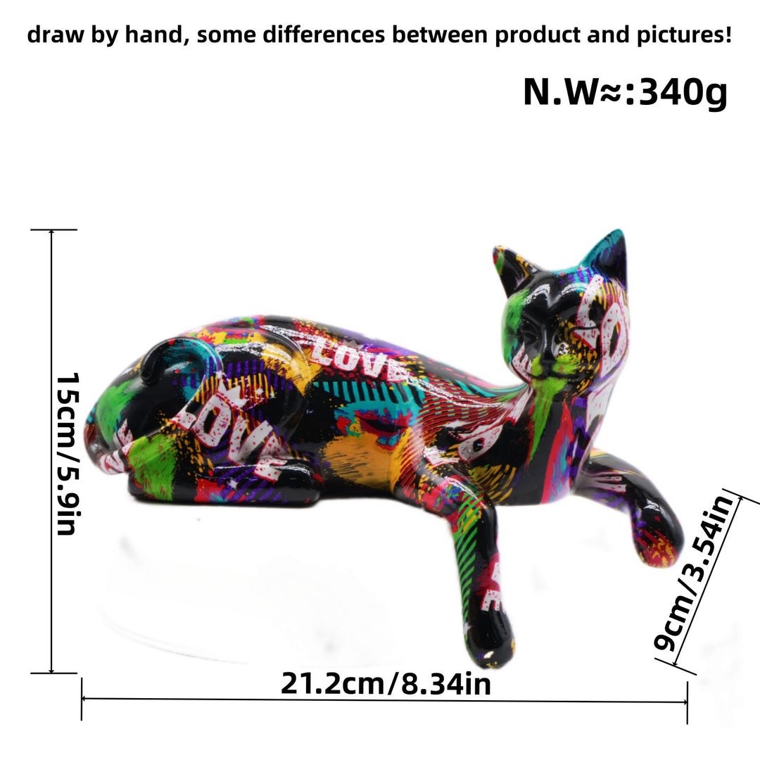 Colorful Cat Sculpture Bowlift
