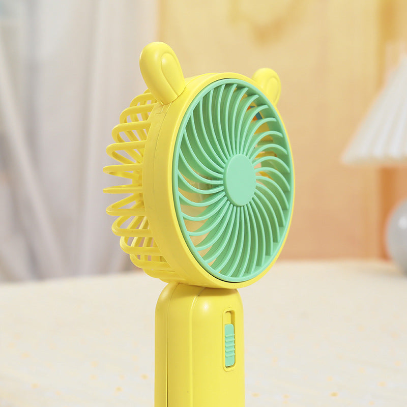 Women's Portable Handheld Fan with Cute Animal Ears Bowlift