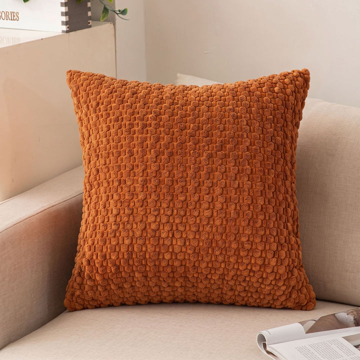Decorative Plush Chunky Waffle Texture Throw Pillow Cover Bowlift
