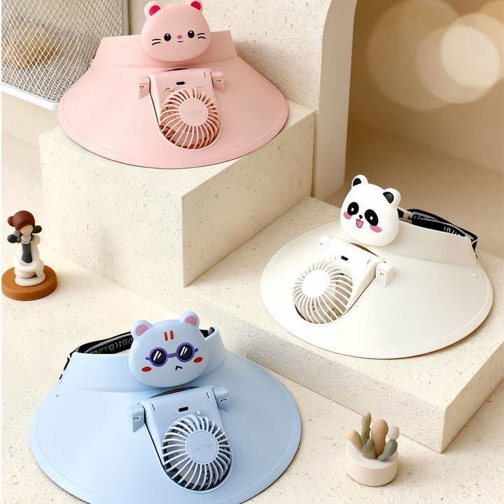 Ladies Portable Hand Fan with Cute Animal Design Bowlift