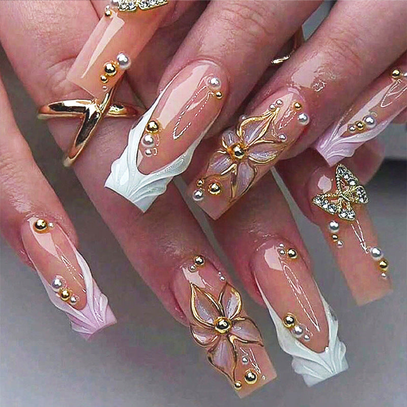 Gourmet Floral Artistic Press-On Nail Tips Bowlift