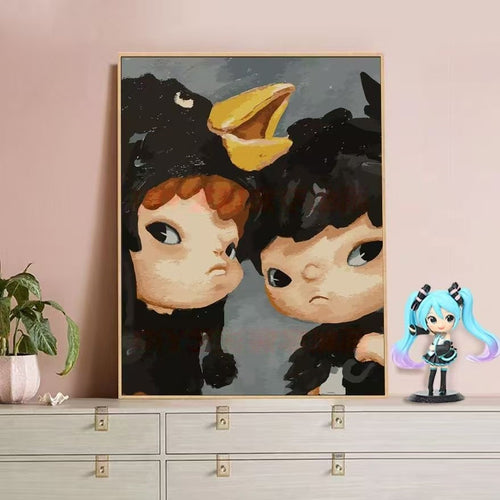 Playful Character Illustration Canvas Art Bowlift