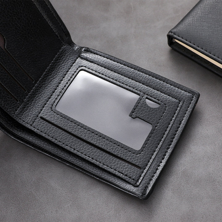 Textured Bi-Fold Leather Wallet Bowlift