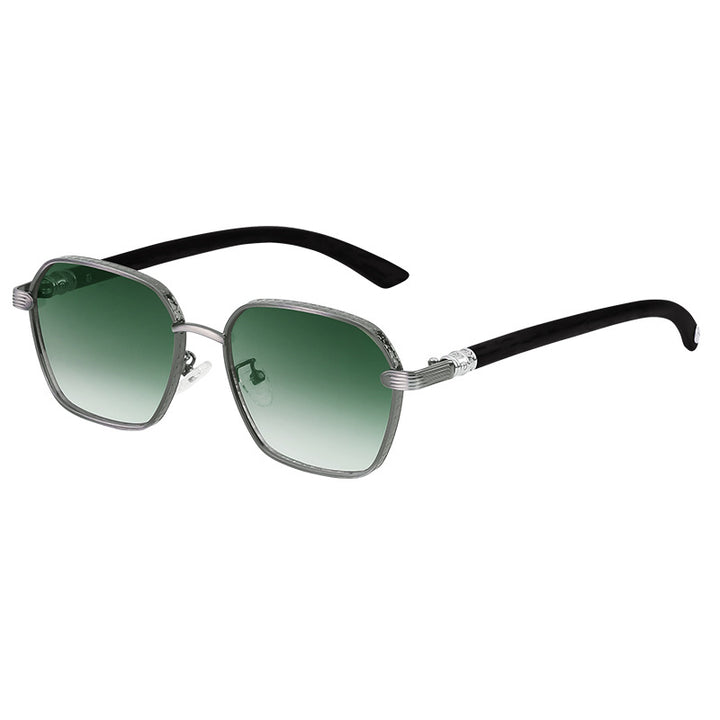 Designer Square Metal-Frame Sunglasses with Gradient Polarized Lenses Bowlift