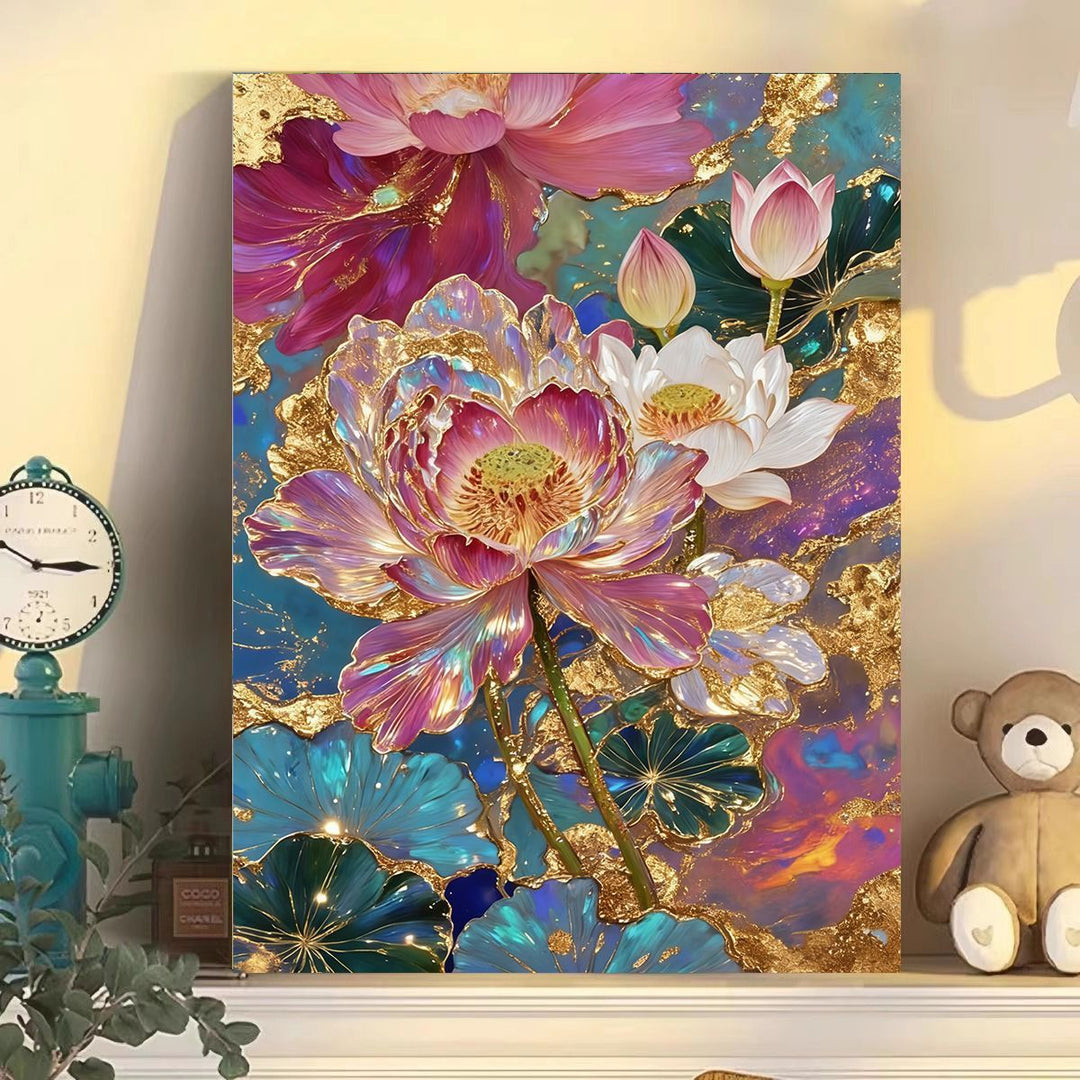 Luxurious Floral Abstract Canvas Wall Art Bowlift