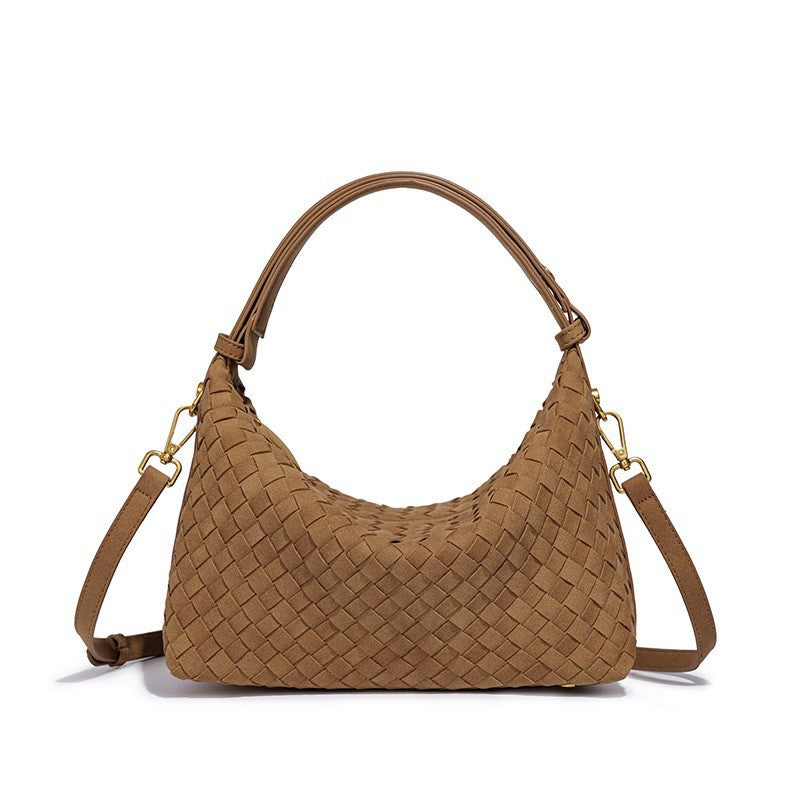 Woven Suede Hobo Bag Bowlift