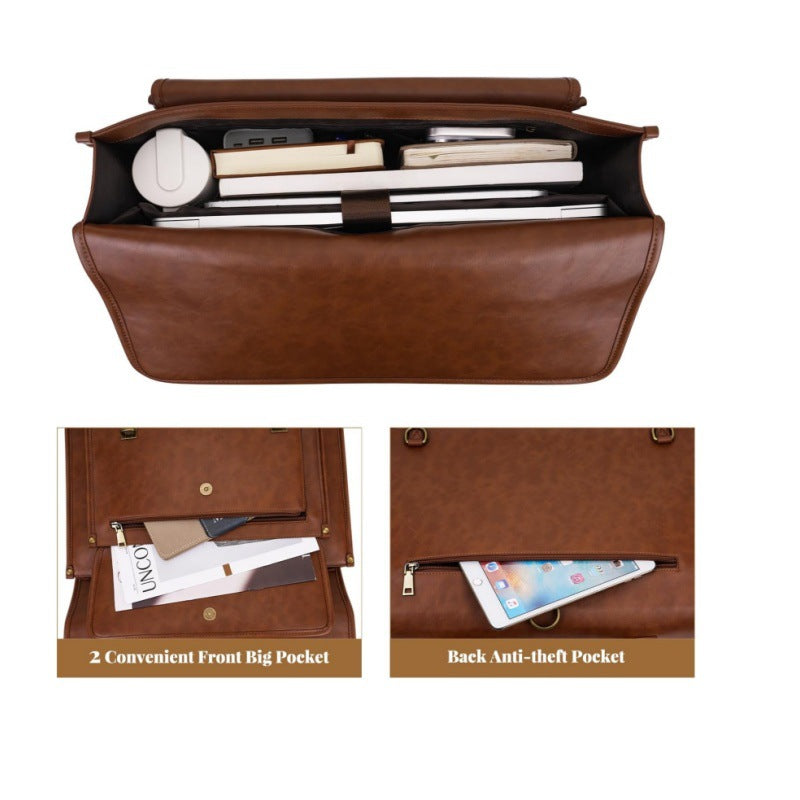 Elegant Laptop Briefcase with Multifunctional Compartments Bowlift