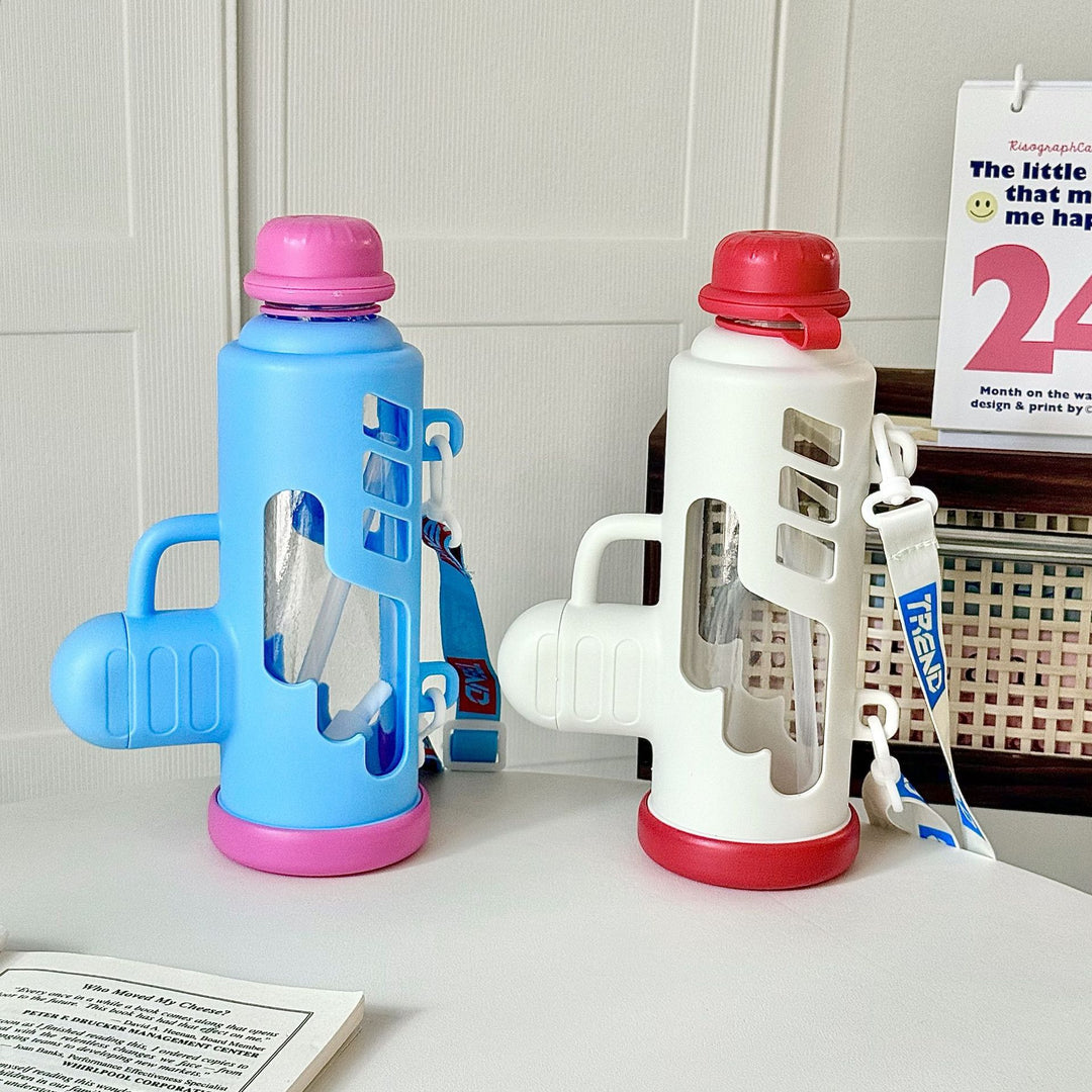 Women Trendy Water Bottle with Innovative Design and Practical Carry Handle Bowlift