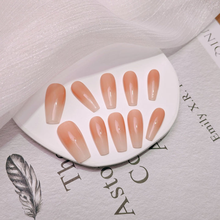 Elegant French Tip Press-On Nails Bowlift