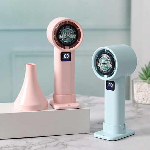 Ladies portable mini misting fan with LCD temperature display Bowlift