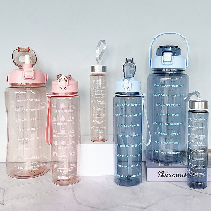 Women's Water Bottle with Motivational Print Bowlift