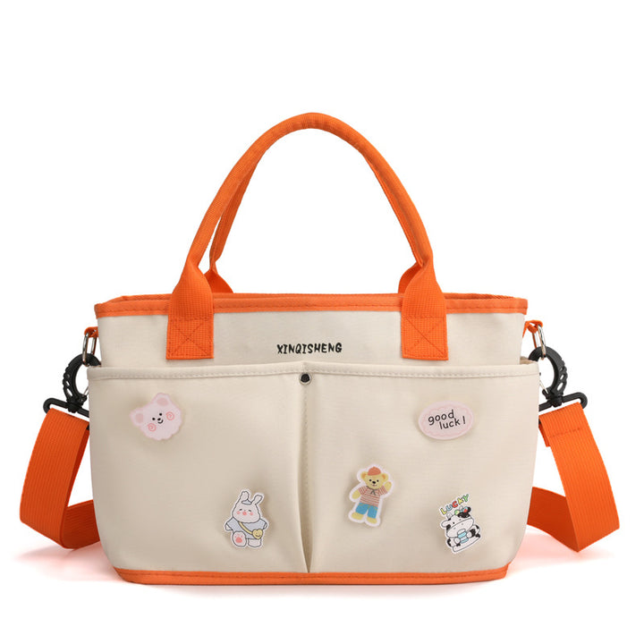 Multi-Pocket Floral Pattern Tote Bag Bowlift