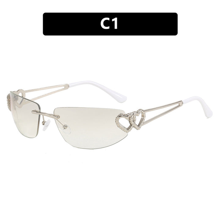 Women's Cat-Eye Sunglasses with Unique Heart Design and Protective UV Filter Bowlift