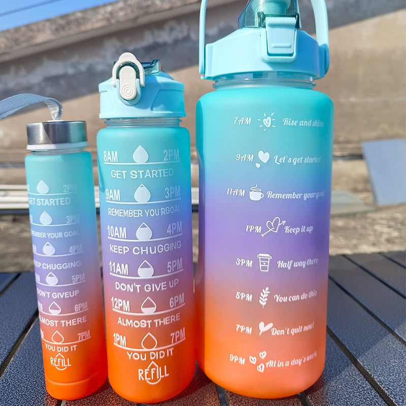Unisex Motivating Water Bottle with Time Markings Bowlift