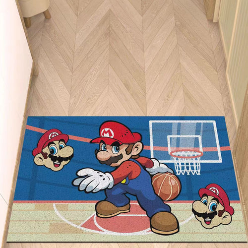 Cartoon Basketball-Themed Area Rug