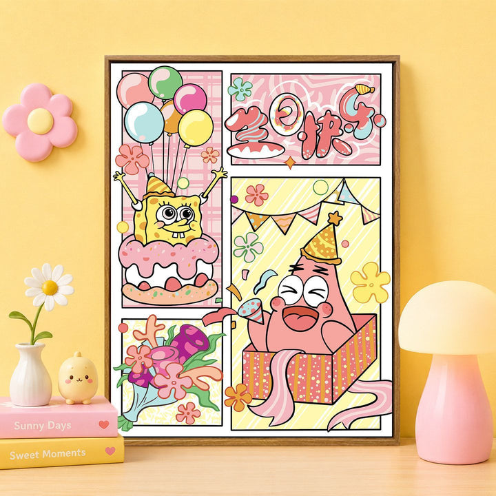 Cartoon Character Themed Wall Art Print Bowlift