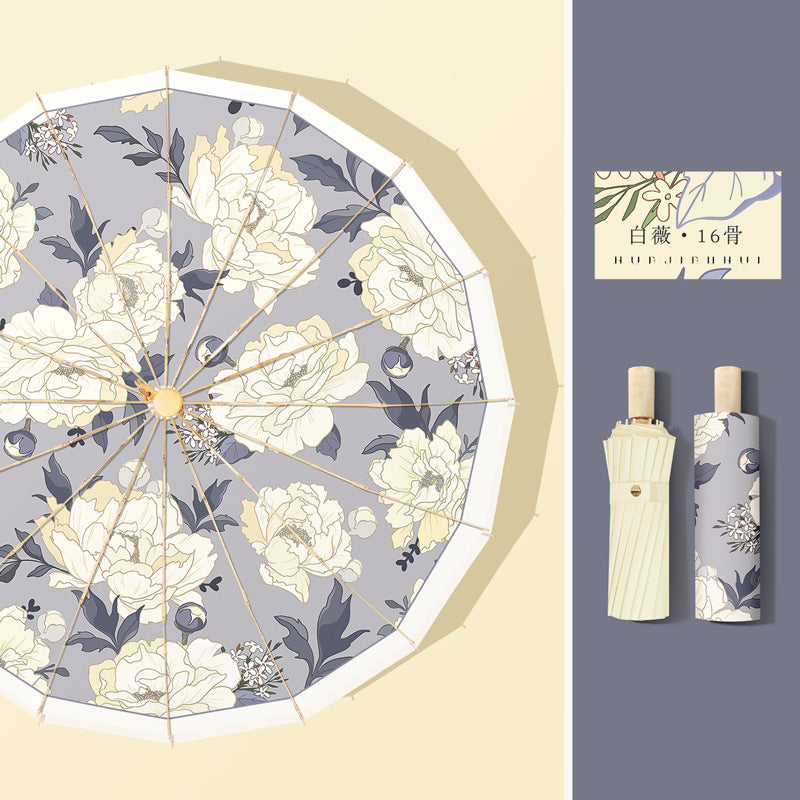 Women's Elegant Flower Umbrella Bowlift
