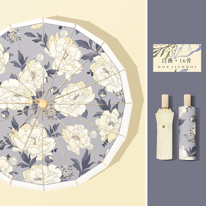 Ladies elegant designer umbrella with floral cut Bowlift