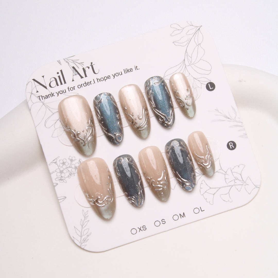 Elegant Glittering Press-On Nails Bowlift