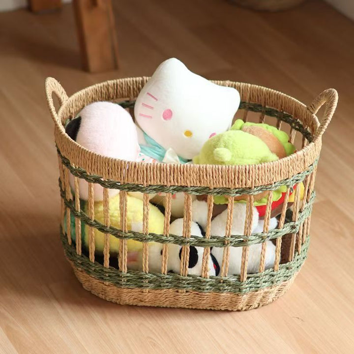 Decorative basket made of woven natural material Bowlift
