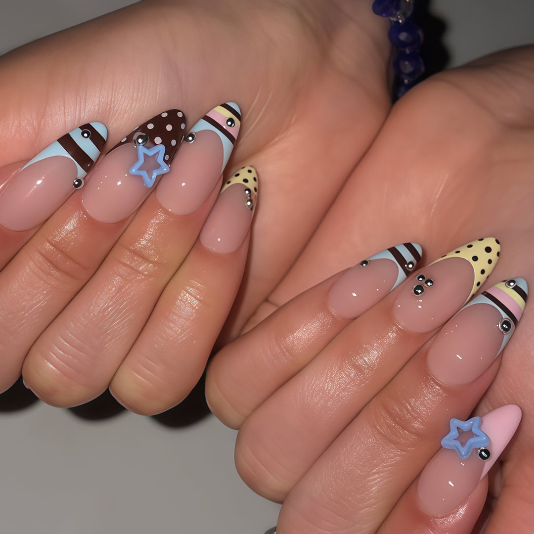 Creative Decorative Press-On Nail Art Set Bowlift