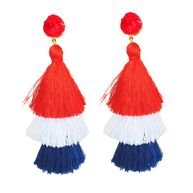 Women's earrings in flip-flop design with crystal embellishment and enamel flag motif Bowlift