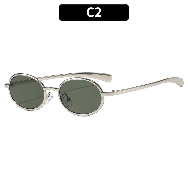 Luxurious Retro Oval Frame Sunglasses