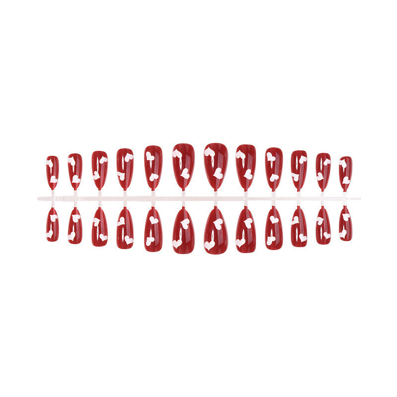 Heart Design Press-On Nail Set Bowlift
