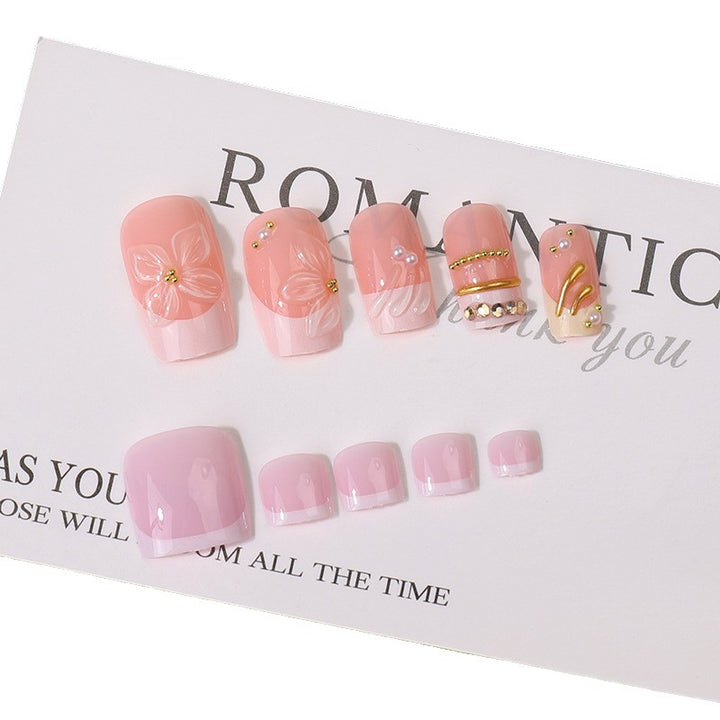 Premium French-Style Press-On Nail Set Bowlift